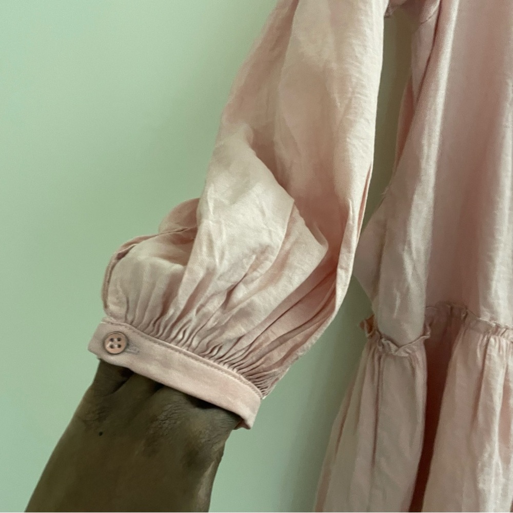 Free people easy street drop waist pink shirt dress button front size XS - Picture 4 of 15